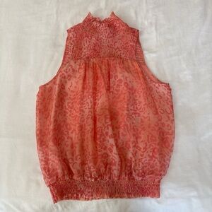 Ramy Brook Coral Textured Sleeveless Top